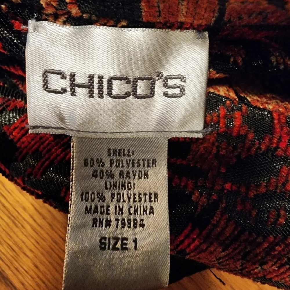 Vintage Chico's Celastrus Reversible Jacket Chico Size 1 Red Black - Picture 12 of 16